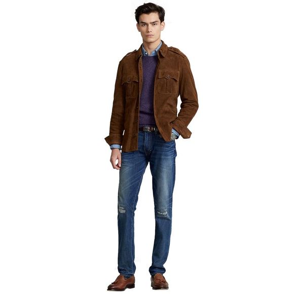 Polo Ralph Lauren Mens Suede Overshirt X-Large Smith Brown NWOT - Picture 4 of 5